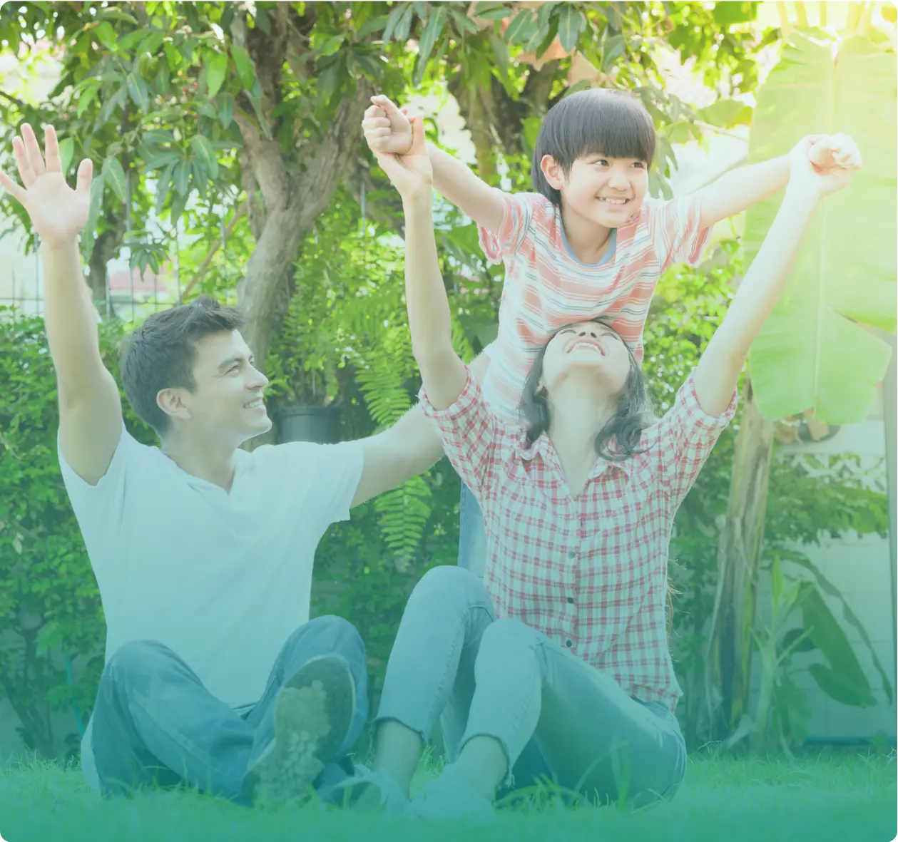 Happy family enjoying outdoors